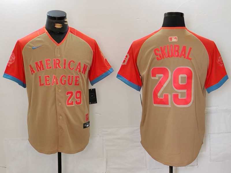 Mens Detroit Tigers #29 Tarik Skubal Number Cream 2024 All Star Limited Stitched Jersey->2024 mlb all-star->MLB Jersey